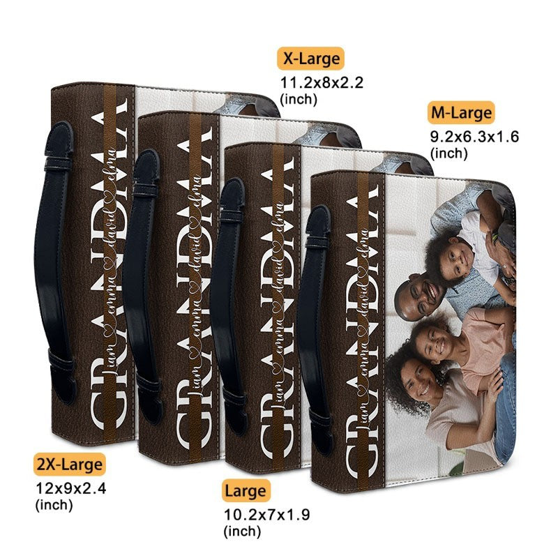 Personalized Bible Cover with Family Photo – Custom Name Christian Gift for Parents & Grandparents