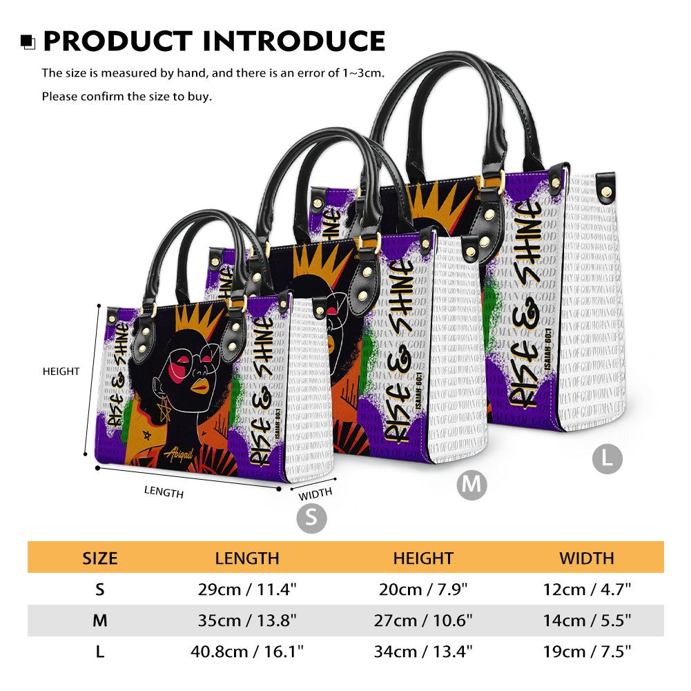 CHRISTIANARTBAG Handbags - Personalized “Rise & Shine” Christian Handbag for Women of Faith – Custom Bible Verse & Name - CABLTB01062425