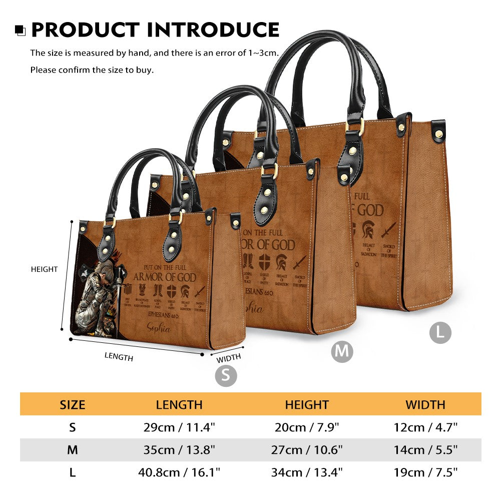 CHRISTIANARTBAG Personalized Leather Handbag - Armor Of GOD - CABLTHB01170524.