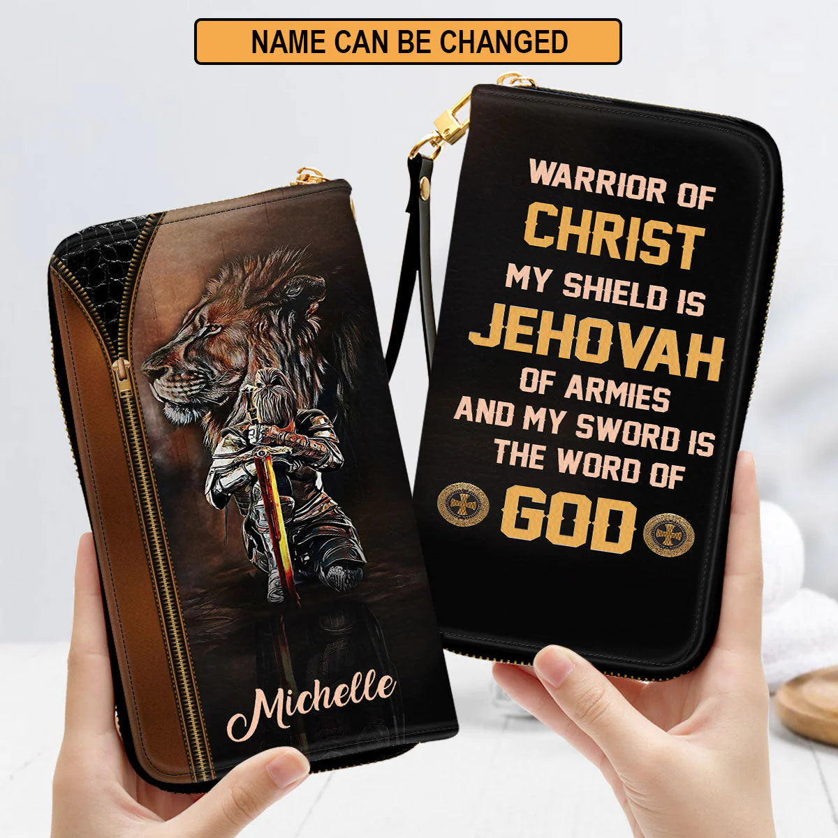 Christianartbag Clutch Purse, Spiritual Gift From God For Women My Sword Is The Word Of God Clutch Purse For Women, Personalized Name, Christian Gifts For Women, CAB19091223. - Christian Art Bag