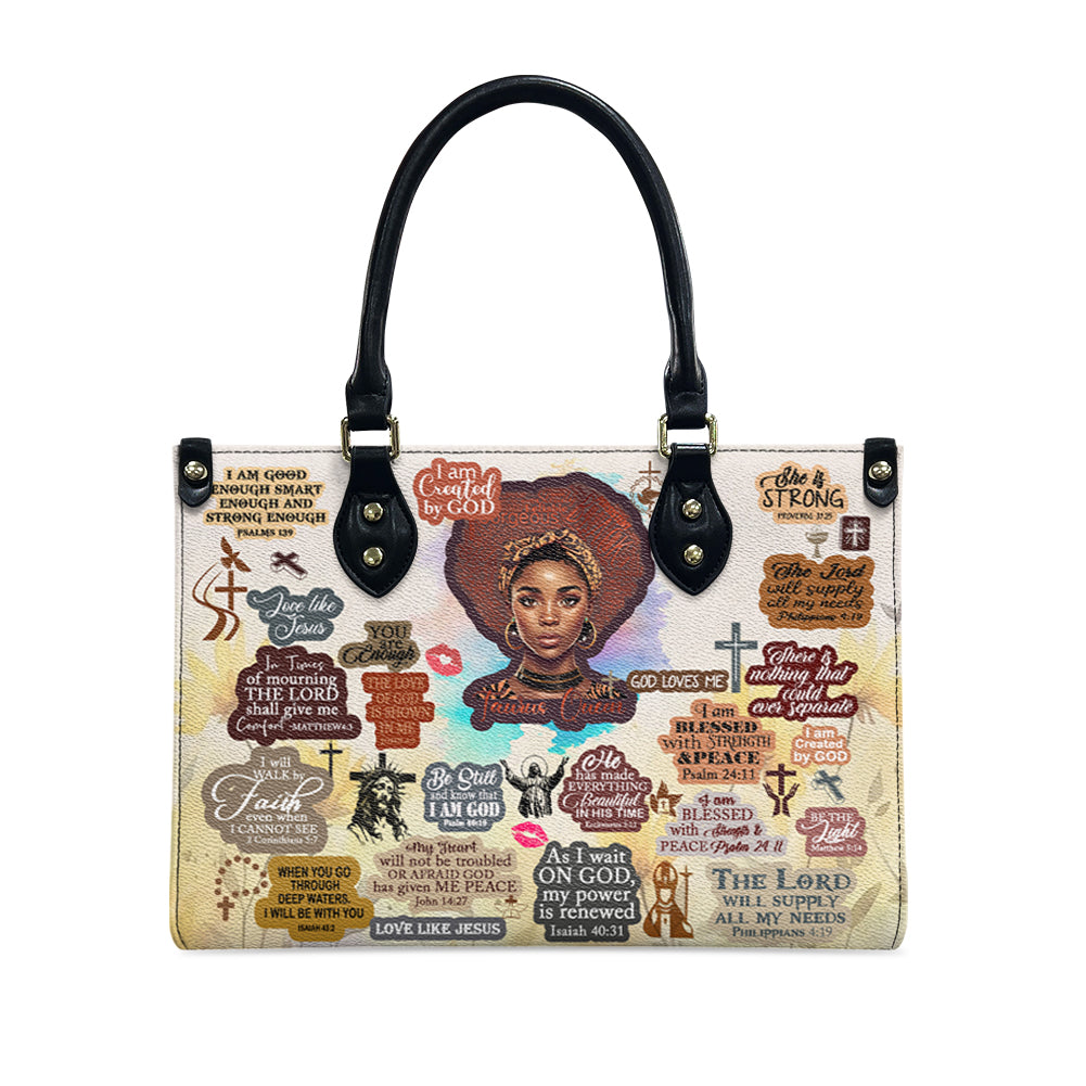 Christianartbag Handbags, Personalized Designs with Women of Color, Bible Verses, and Zodiac Signs – Add Your Name for a Unique Touch, Handbag Design, Black Women Leather Handbag, Gifts for Women, CABLTB01191223. - Christian Art Bag