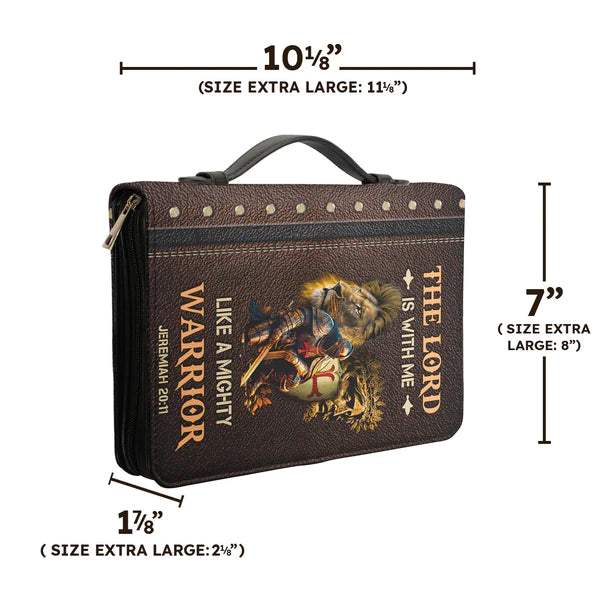 Christianart Bible Cover, The Lord Is With Me Like A Mighty Warrior Jeremiah 20 11, Personalized Gifts for Pastor, Gifts For Women, Gifts For Men. - Christian Art Bag