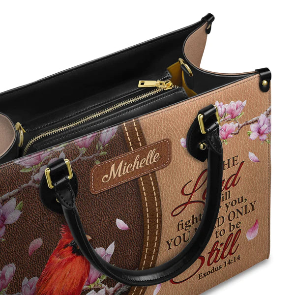 Christianartbag Handbags, The Lord Will Fight For You Exodus 14 14 Cardinal, Handbag Design, Monogram Leather Handbag, Gifts for Women, CABLTB03271223. - Christian Art Bag