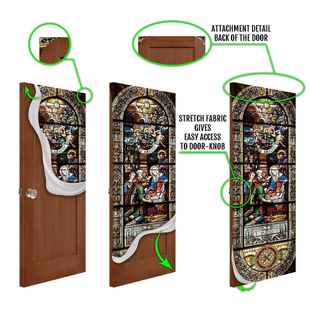 Christianartbag Door Cover, The Nativity Of Jesus, Religious Door Decorations, Christian Home Decor - Christian Art Bag