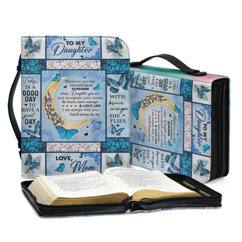 Christianartbag Bible Cover, To My Daughter From Mom Bible Cover, Personalized Bible Cover, Art Design Bible Cover, Christian Gifts, CAB01071223. - Christian Art Bag