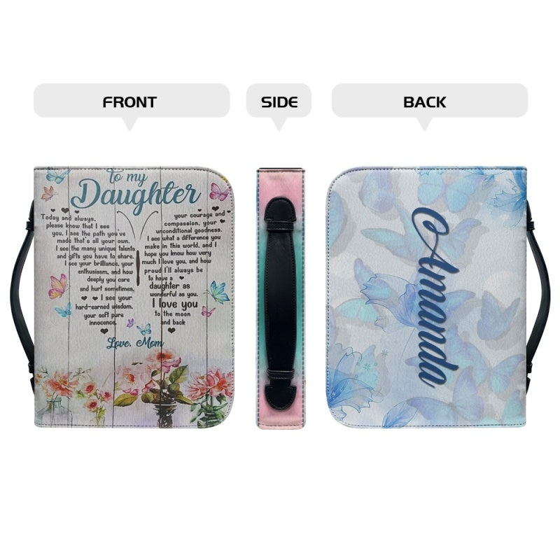 Christianartbag Bible Cover, To My Daughter From Mom Bible Cover, Personalized Bible Cover, Art Design Bible Cover, Christian Gifts, CAB02071223. - Christian Art Bag