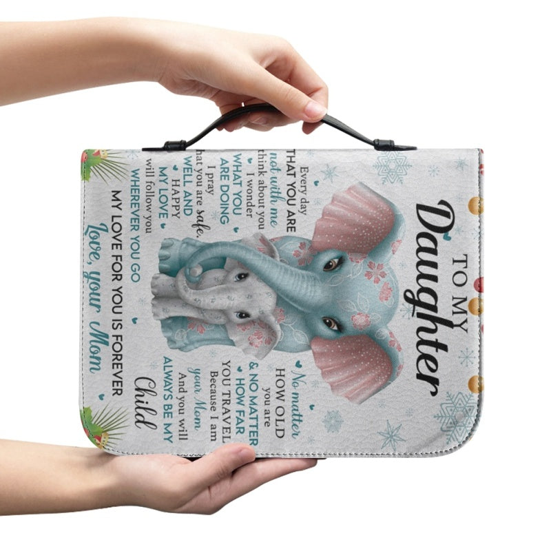 Christianartbag Bible Cover, To My Daughter From Mom Bible Cover, Personalized Bible Cover, Art Design Bible Cover, Christian Gifts, CAB09071223. - Christian Art Bag