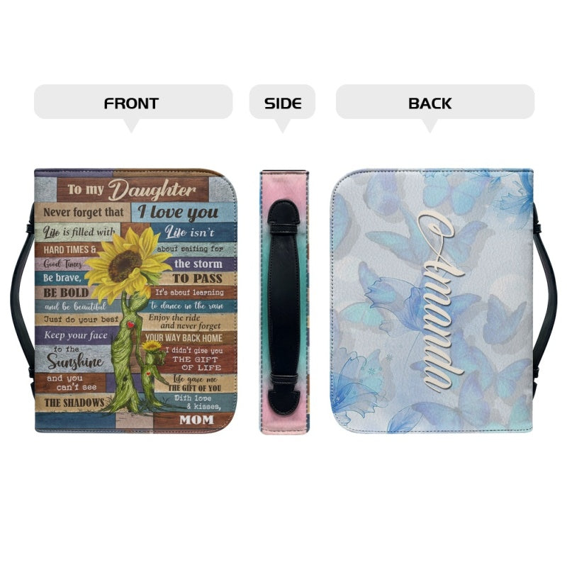 Christianartbag Bible Cover, To My Daughter From Mom Bible Cover, Personalized Bible Cover, Art Design Bible Cover, Christian Gifts, CAB14071223. - Christian Art Bag