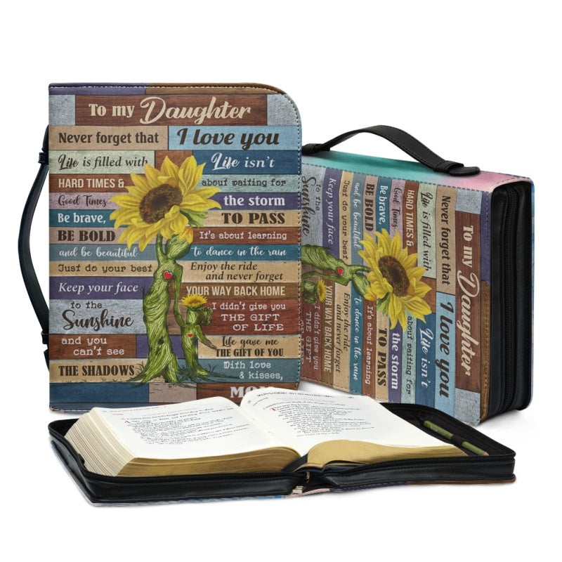 Christianartbag Bible Cover, To My Daughter From Mom Bible Cover, Personalized Bible Cover, Art Design Bible Cover, Christian Gifts, CAB14071223. - Christian Art Bag