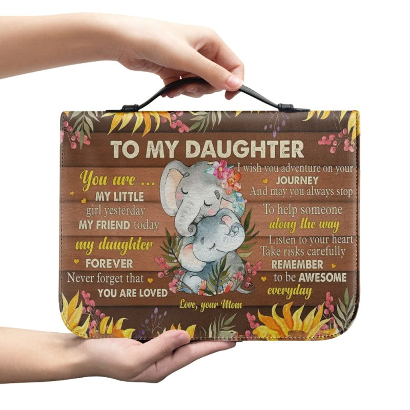 Christianartbag Bible Cover, To My Daughter From Mom Bible Cover, Personalized Bible Cover, Art Design Bible Cover, Christian Gifts, CAB19071223. - Christian Art Bag