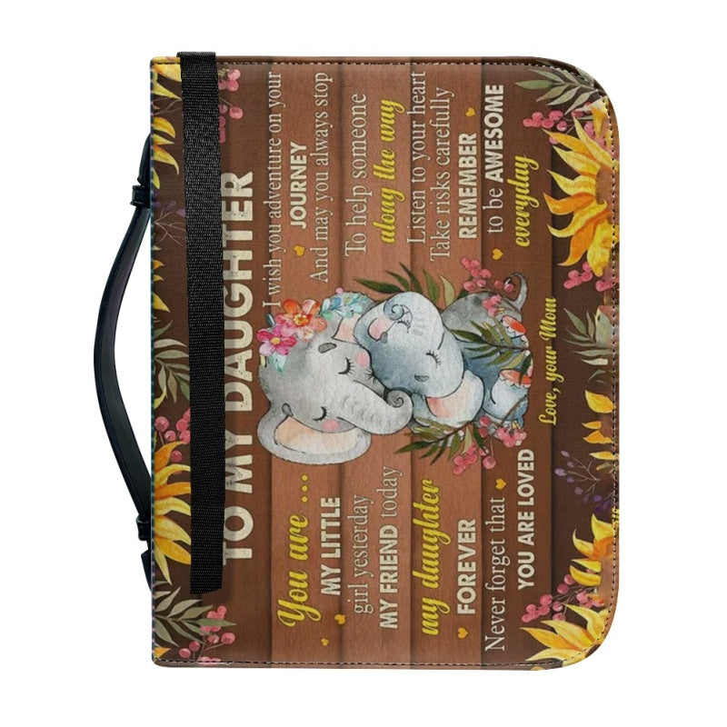 Christianartbag Bible Cover, To My Daughter From Mom Bible Cover, Personalized Bible Cover, Art Design Bible Cover, Christian Gifts, CAB19071223. - Christian Art Bag