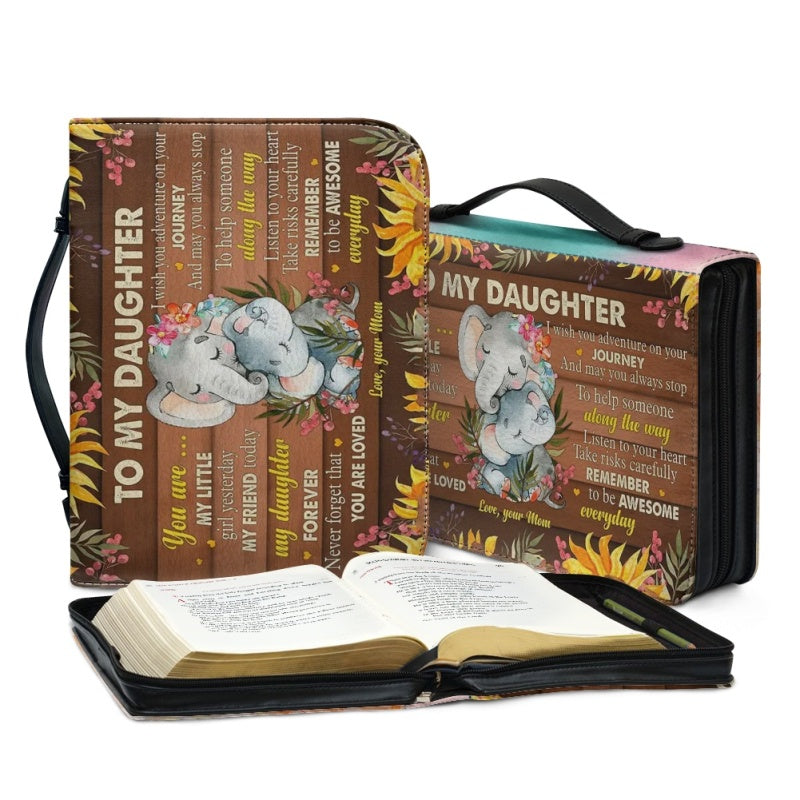 Christianartbag Bible Cover, To My Daughter From Mom Bible Cover, Personalized Bible Cover, Art Design Bible Cover, Christian Gifts, CAB19071223. - Christian Art Bag