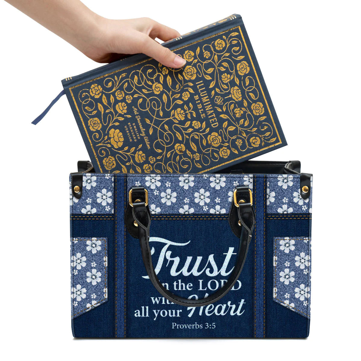 Christianart Handbag, Trust In The Lord With All Your Heart, Personalized Gifts, Gifts for Women. - Christian Art Bag