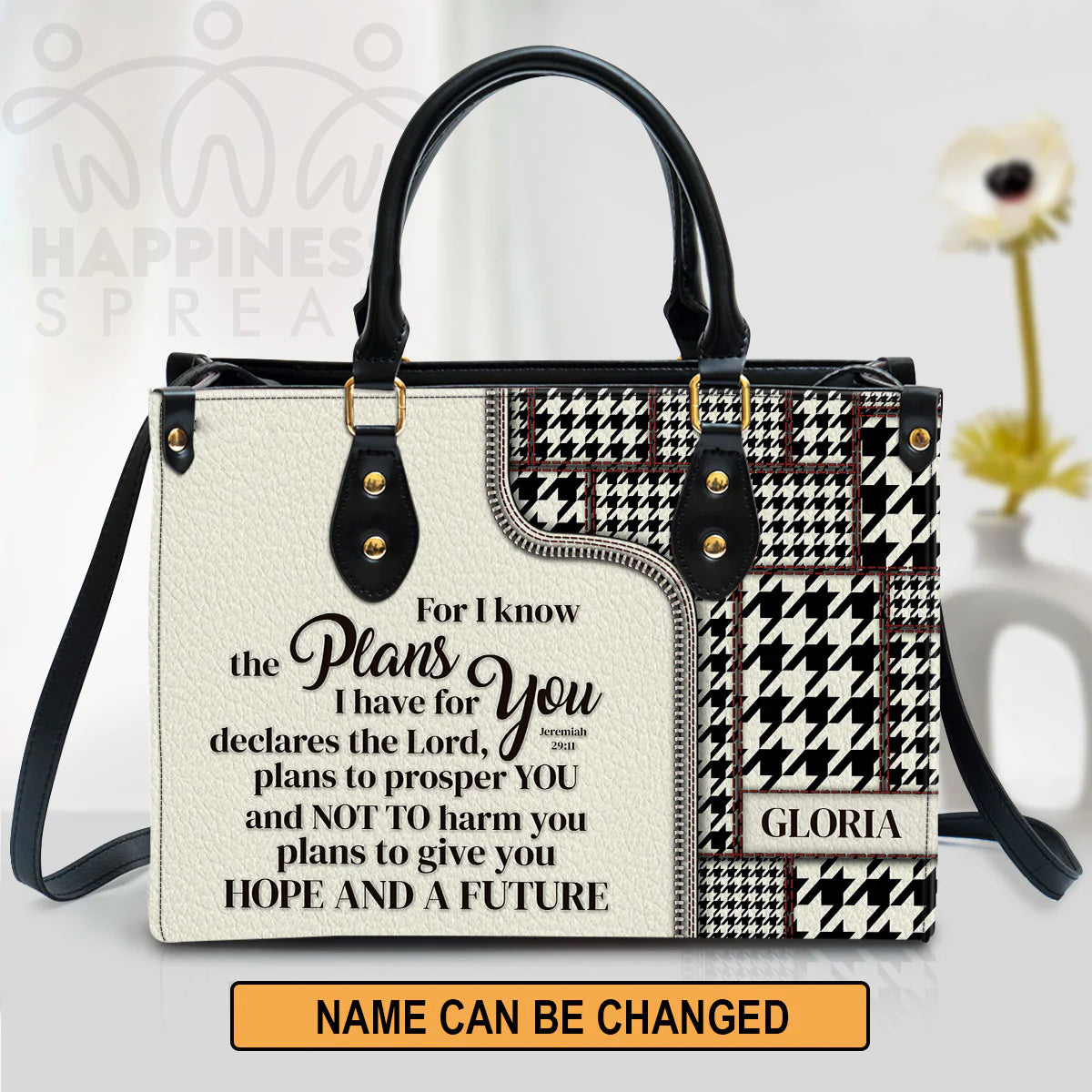 Christianart Handbag, Personalized Hand Bag, For I Know The Plans I Have For You Jeremiah 29:11, Personalized Gifts, Gifts for Women. - Christian Art Bag