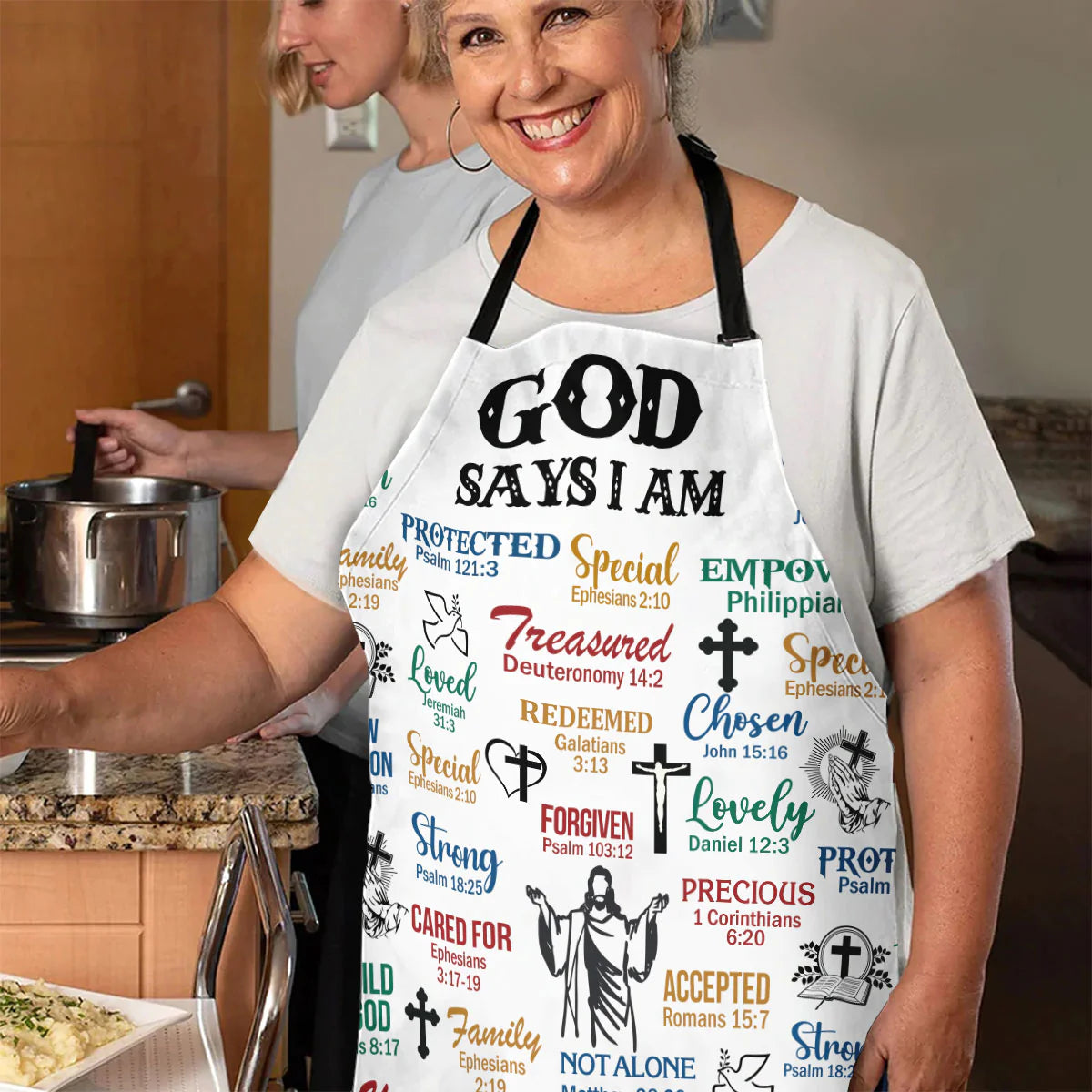 Christianartbag Apron, I Will Walk By Faith Even I Cannot See, God Says I Am, Apron for Women, Gift For Women, Christmas Gift, - Christian Art Bag
