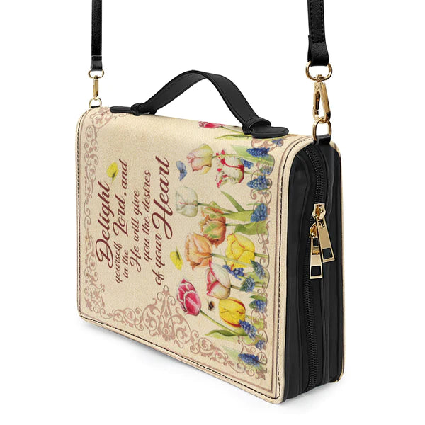 Christianartbag Bible Cover, Delight Yourself In The Lord, Personalized Bible Cover, Gifts For Women, Gifts For Men, Christmas Gift, CABBBCV01020823. - Christian Art Bag