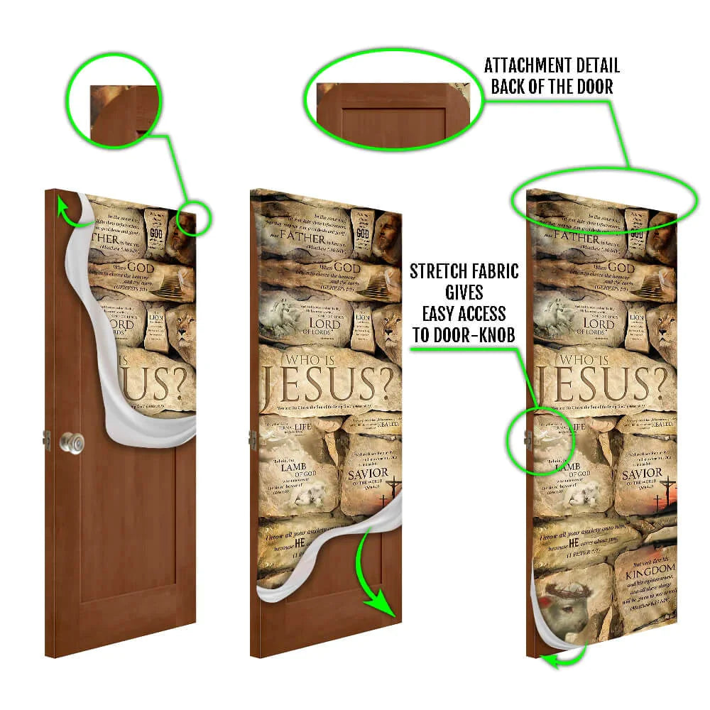 Christianartbag Door Cover, Who Is Jesus, Religious Door Decorations, Christian Home Decor - Christian Art Bag