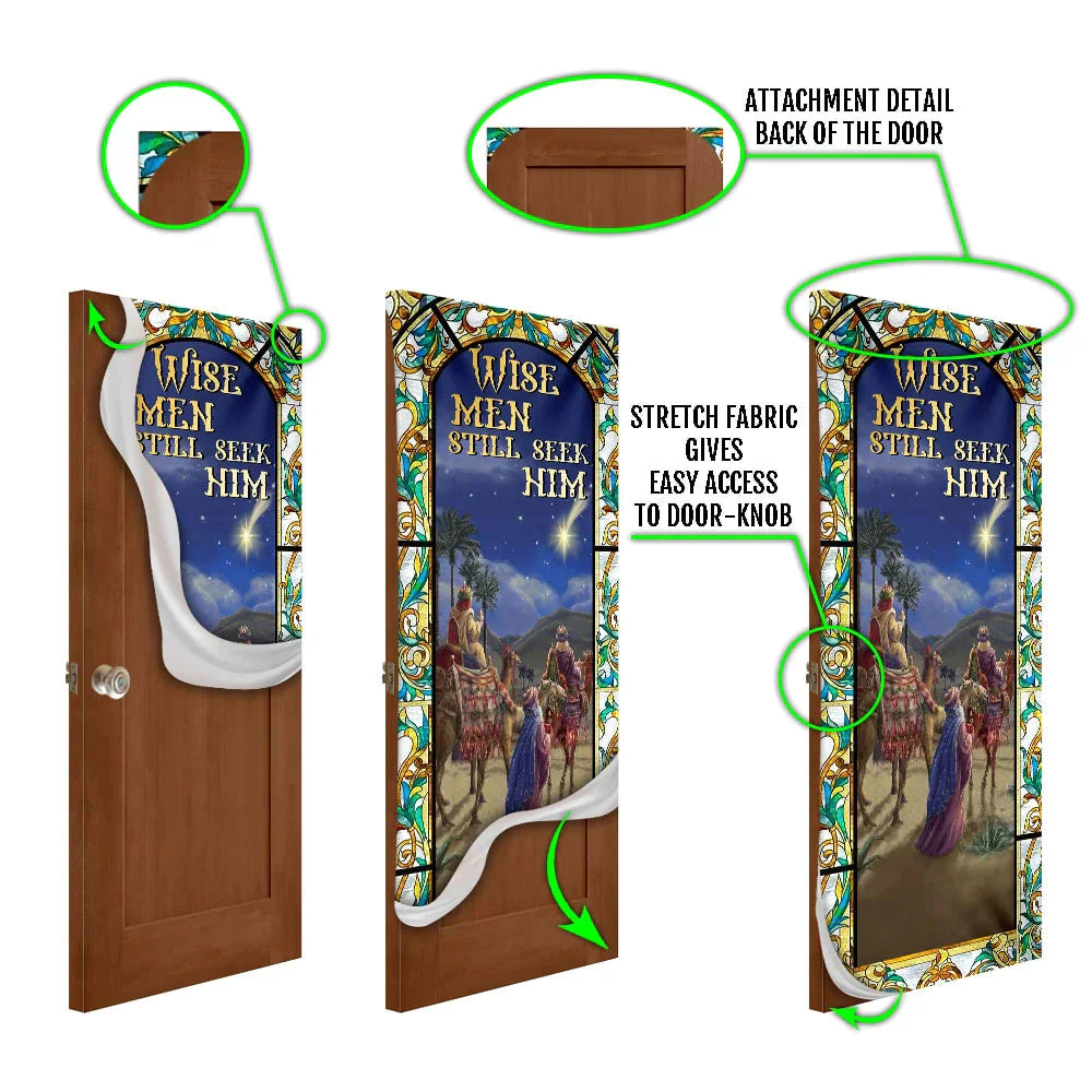 Christianartbag Door Cover, Wise Men Still Seek Him Three Kings Day, Religious Door Decorations, Christian Home Decor - Christian Art Bag