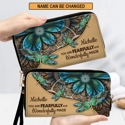 Christianartbag Clutch Purse, You Are Fearfully And Wonderfully Made Clutch Purse For Women, Personalized Name, Christian Gifts For Women, CAB08091223. - Christian Art Bag