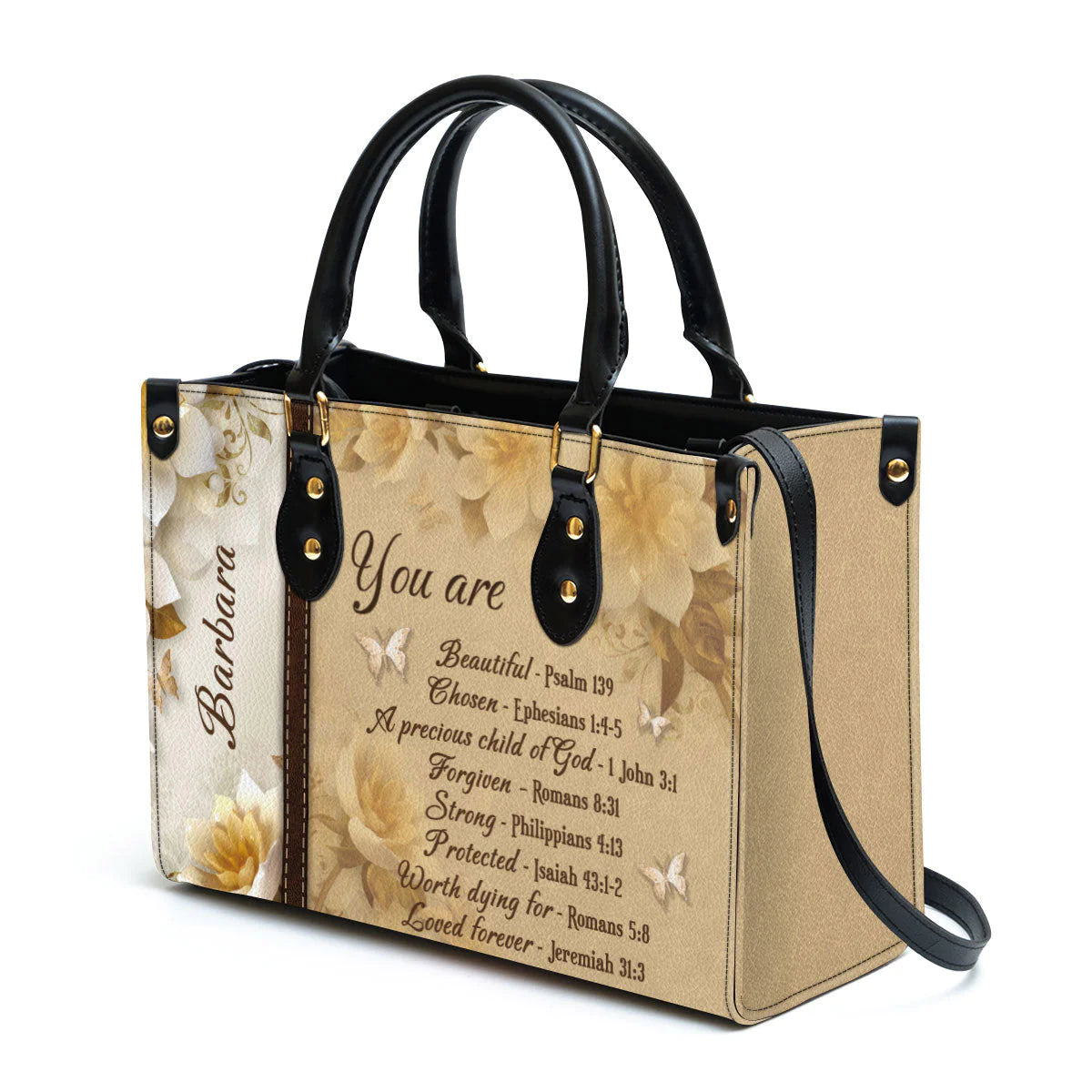 Christianartbag Handbags, You Are Protected Beautiful Strong Loved Leather Bags, Personalized Bags, Gifts for Women, Christmas Gift, CABLTB01300723. - Christian Art Bag