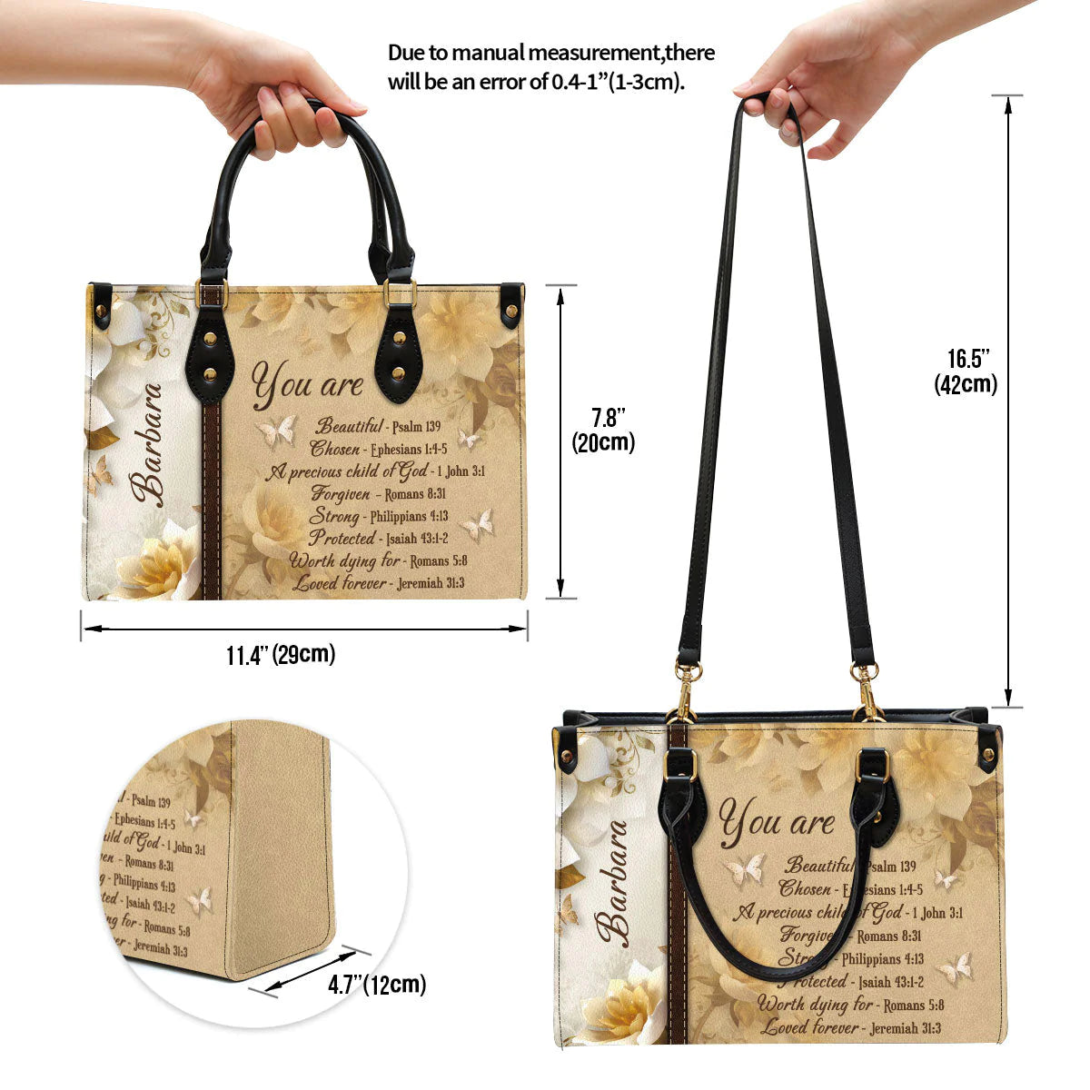 Christianartbag Handbags, You Are Protected Beautiful Strong Loved Leather Bags, Personalized Bags, Gifts for Women, Christmas Gift, CABLTB01300723. - Christian Art Bag