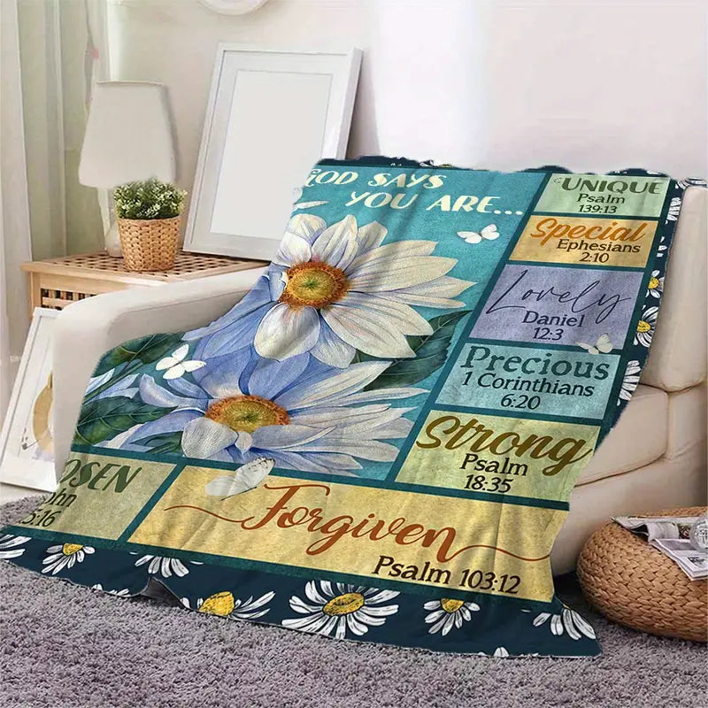 Christianart Blanket, GOD Says You Are Blanket, Christian Blanket, Ideal Birthday and Holiday Gift for Boys, Girls, and Adults - Available All Season. - Christian Art Bag