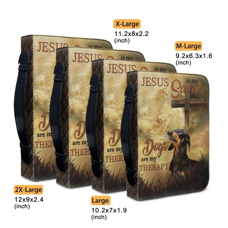 Customizable Dachshund-Themed Bible Cover - Faith & Furry Companions - CHRISTIANARTBAG CABBCV01030224.