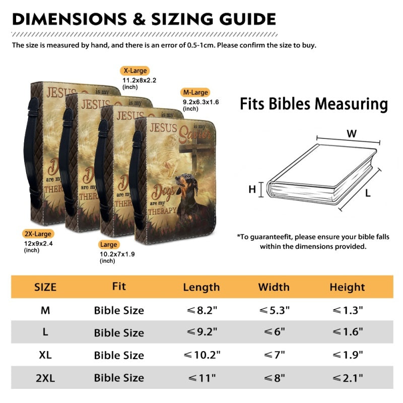 Customizable Dachshund-Themed Bible Cover - Faith & Furry Companions - CHRISTIANARTBAG CABBCV01030224.