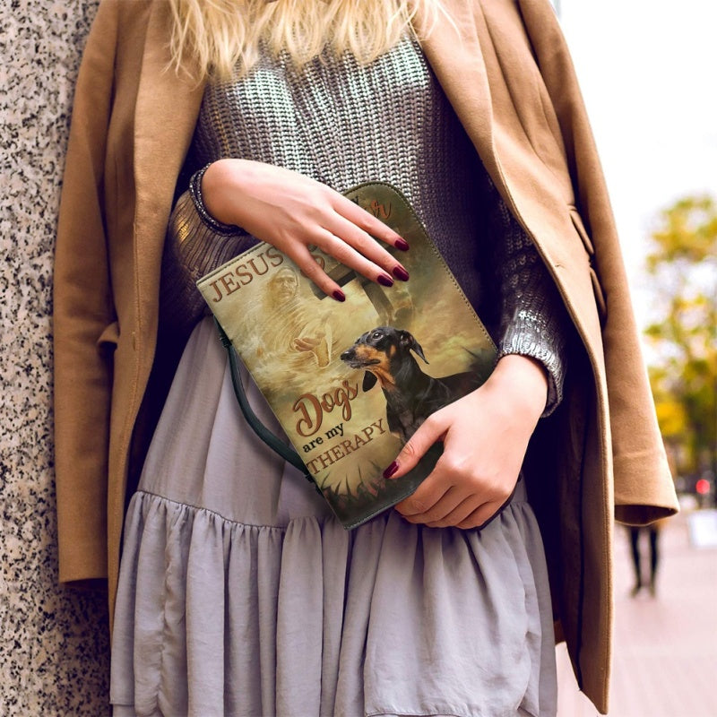 Customizable Dachshund-Themed Bible Cover - Faith & Furry Companions - CHRISTIANARTBAG CABBCV01030224.