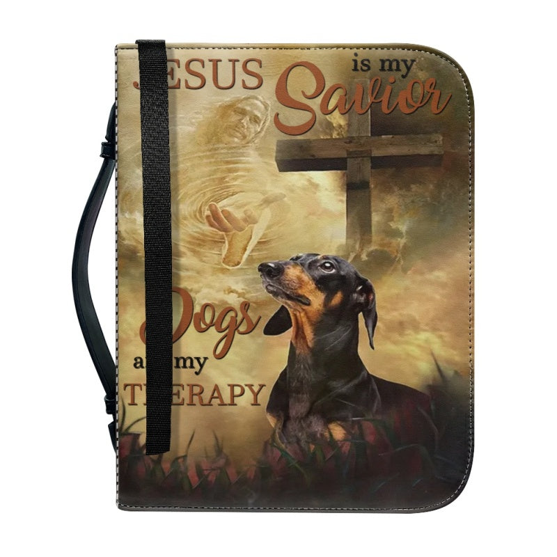 Customizable Dachshund-Themed Bible Cover - Faith & Furry Companions - CHRISTIANARTBAG CABBCV01030224.