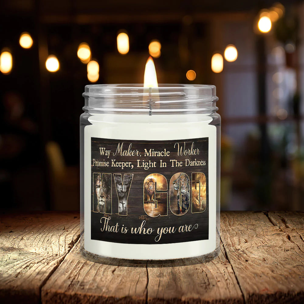 Christianartbag Candles, My God, Lion And Jesus, Christian Candles, Bible Verse Candles, Natural Candle, Soy Wax Candle 9oz, Christmas Gift. - Christian Art Bag