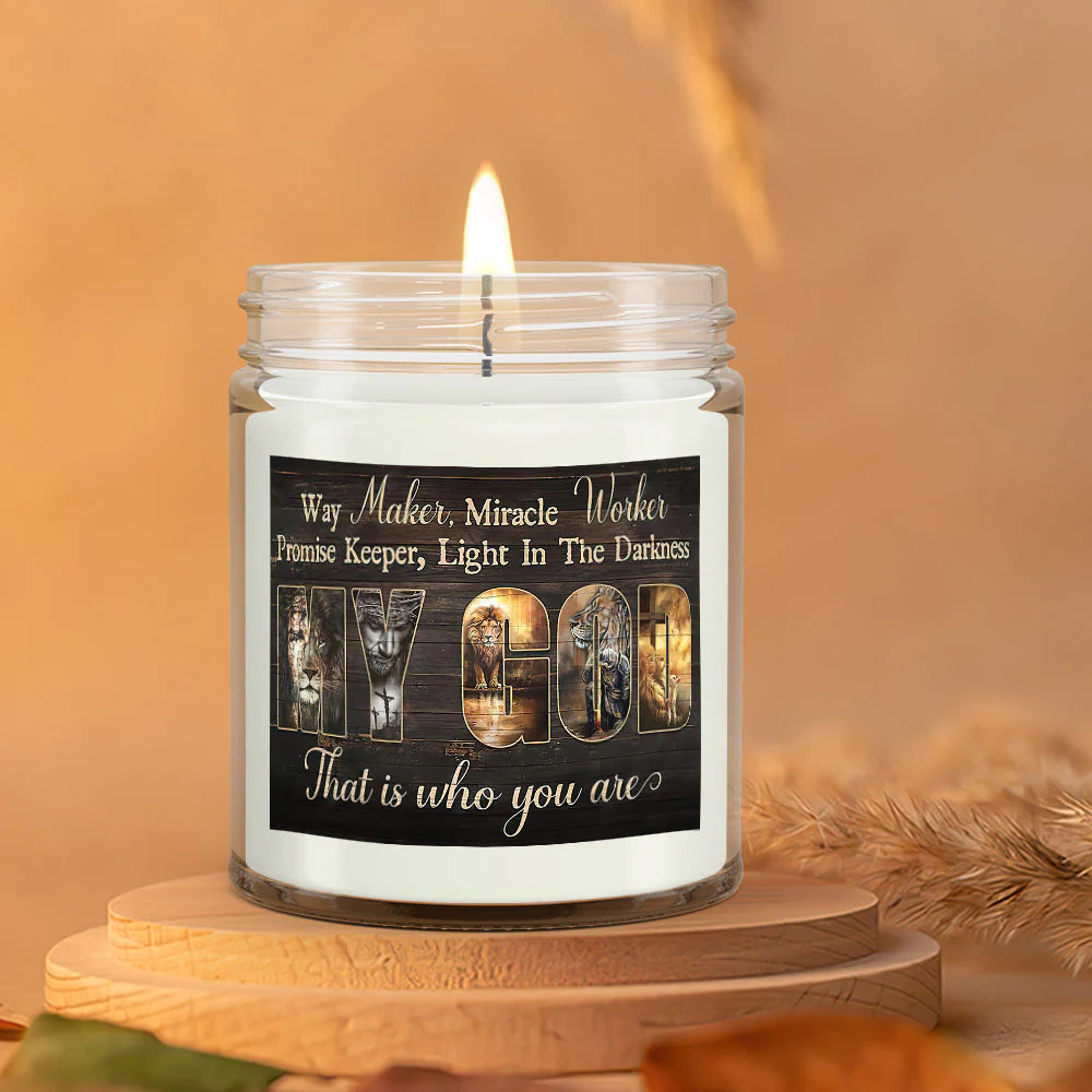 Christianartbag Candles, My God, Lion And Jesus, Christian Candles, Bible Verse Candles, Natural Candle, Soy Wax Candle 9oz, Christmas Gift. - Christian Art Bag