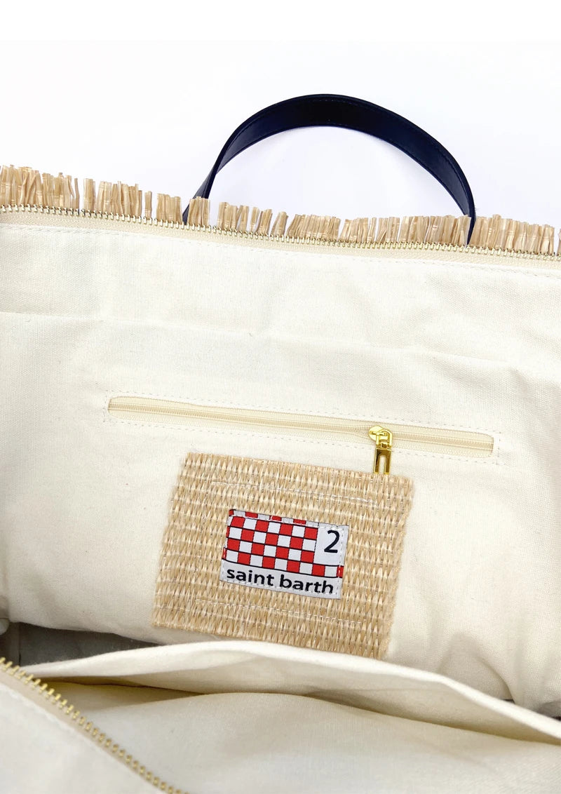 CHRISTIANARTBAG: High-Quality Saint Barth Women's Tassel Tote Bag - Trendy Embroidered Straw Beach Handbag - CAB08250524.