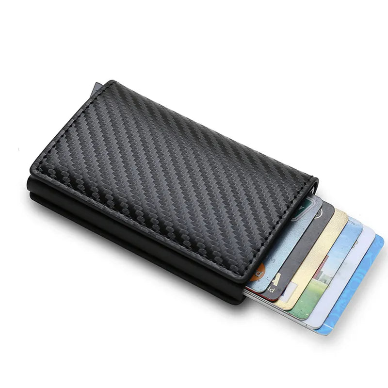 HPSP Wallet, Carbon Fiber Card Holder Wallets Men RFID Black Magic Trifold Leather Slim Mini Wallet Small Money Bag Male Purses Wallet Women, CAB01140124. - Christian Art Bag