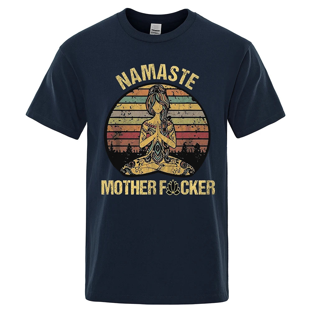 Christian T-Shirt, Vintage Namaste Mother Explicit Funny T-shirt T Shirt Men T-shirt Women Cotton Tees Tops Loose Short Sleeves Oversized Clothing, CAB06022324.