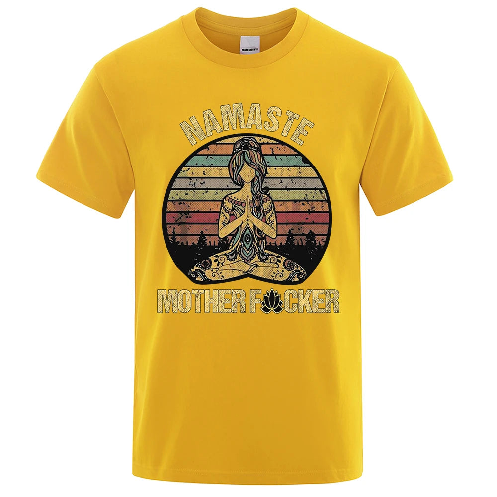 Christian T-Shirt, Vintage Namaste Mother Explicit Funny T-shirt T Shirt Men T-shirt Women Cotton Tees Tops Loose Short Sleeves Oversized Clothing, CAB06022324.