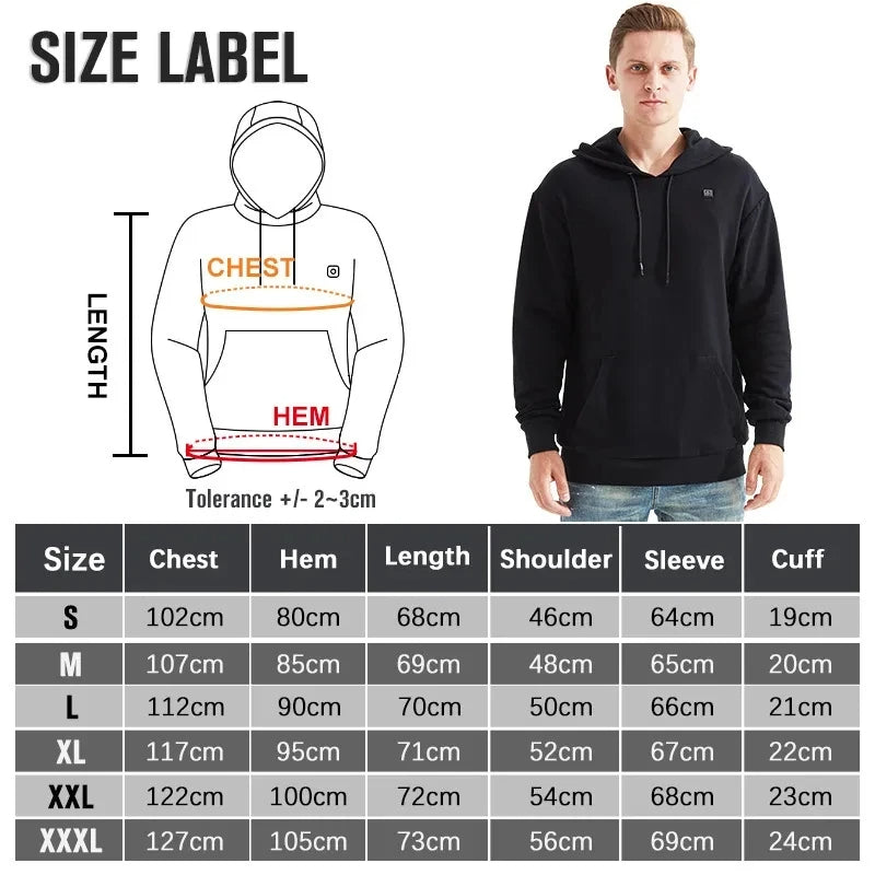 Christianart Heated Hoodie Unisex, Gerbing 7V Battery Heated Hoodie Unisex – Electric Heat Sweatshirt, Heating Jacket for Motorcycle, Hunting, Camping. - Christian Art Bag