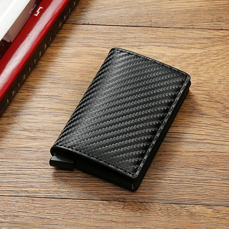 HPSP Wallet, Carbon Fiber Card Holder Wallets Men RFID Black Magic Trifold Leather Slim Mini Wallet Small Money Bag Male Purses Wallet Women, CAB01140124. - Christian Art Bag