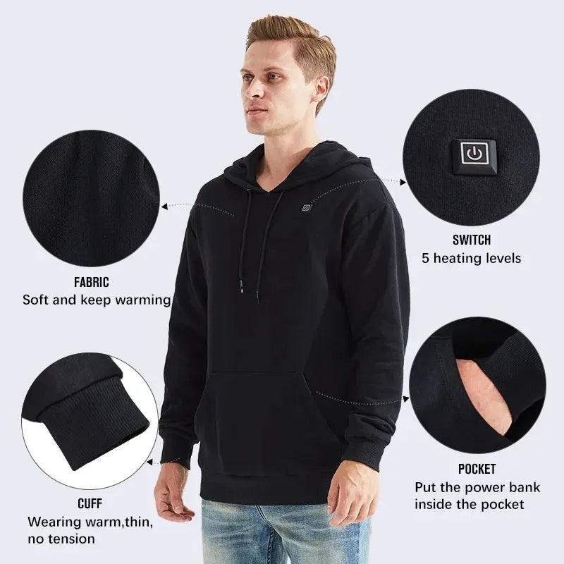 Christianart Heated Hoodie Unisex, Gerbing 7V Battery Heated Hoodie Unisex – Electric Heat Sweatshirt, Heating Jacket for Motorcycle, Hunting, Camping. - Christian Art Bag