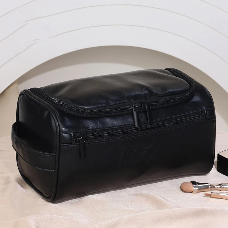 CHRISTIANARTBAG Leather Handmade - Luxury Leather Travel Toiletry Bag - Waterproof Cosmetic Organizer for Men and Women, Portable Hanging Wash Pouch for Business & Travel Essentials