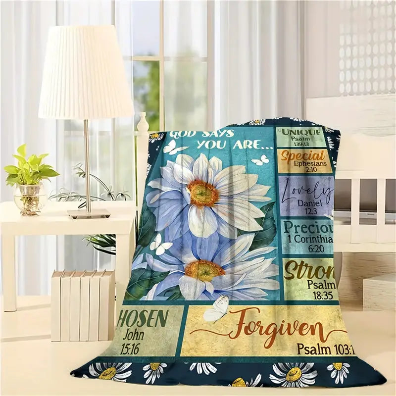 Christianart Blanket, GOD Says You Are Blanket, Christian Blanket, Ideal Birthday and Holiday Gift for Boys, Girls, and Adults - Available All Season. - Christian Art Bag