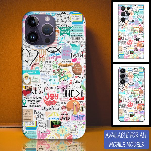 Christianartbag Phone Case, Faith Trust In The Lord Sticker Phone Case, Personalized Phone Case, Christian Phone Case, Jesus Phone Case, Bible Verse Phone Case. - Christian Art Bag
