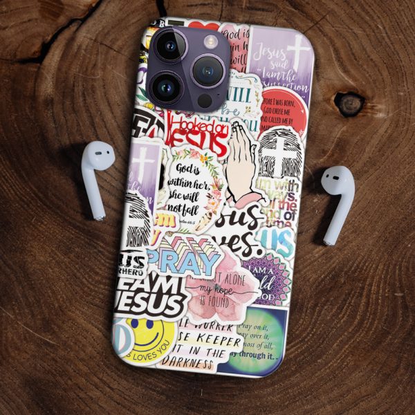 Christianartbag Phone Case, Jesus Cross Pray Sticker Phone Case, Personalized Phone Case, Christian Phone Case, Jesus Phone Case, Bible Verse Phone Case, CABPC12280723