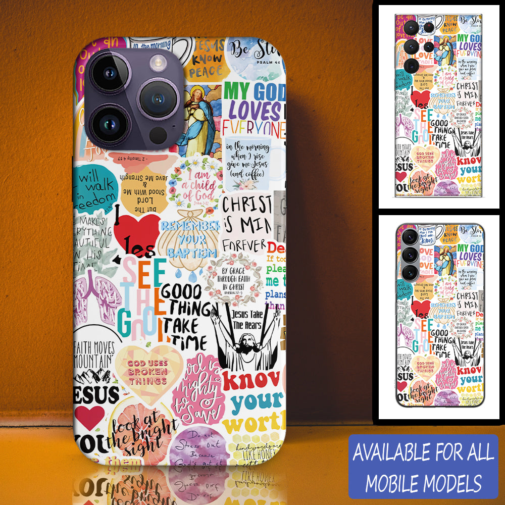 Christianartbag Phone Case, Good Thing Take Time Sticker Phone Case, Personalized Phone Case, Christian Phone Case, Jesus Phone Case, Bible Verse Phone Case, CABPC09280723