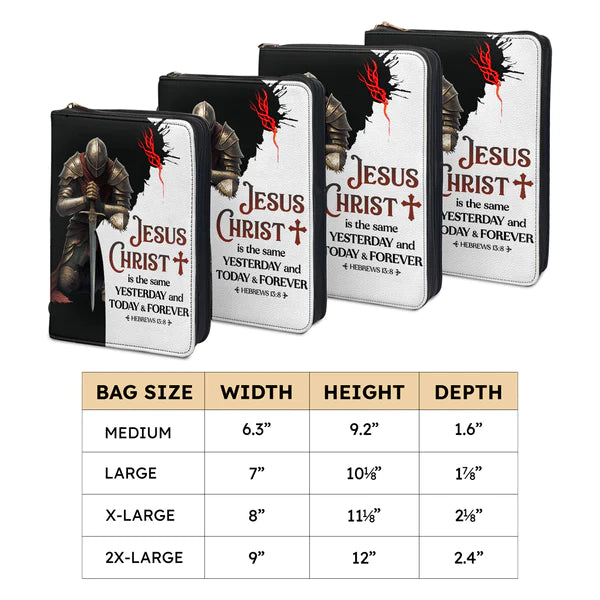 Christianart Bible Cover, Jesus Christ Is The Same Yesterday And Today And Forever Hebrews 13:8, Personalized Gifts for Pastor, Gifts For Women, Gifts For Men. - Christian Art Bag