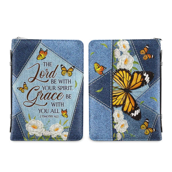 Christianart Bible Cover, The Lord Be With Your Spirit Grace Be With You All 2 Timothy 4:22, Personalized Bible Cover, Gifts For Men, Christmas Gift, CABBBCV01290723 - Christian Art Bag