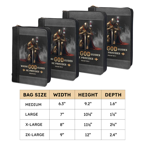 Christianart Bible Cover, Where God Guides He Provides Isaiah 58:11, Personalized Bible Cover, Gifts For Men, Christmas Gift, CABBBCV01290723 - Christian Art Bag