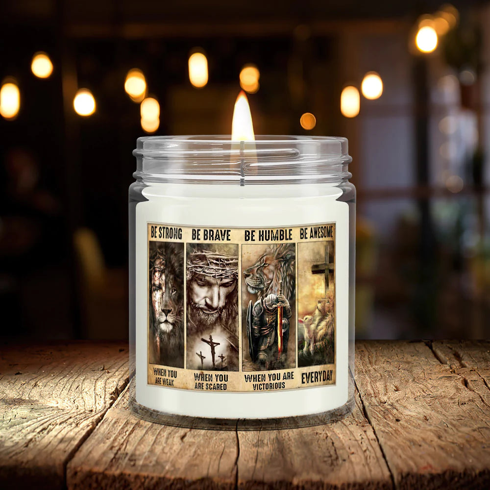 Christianartbag Candles, Be Strong When You Are Weak, Christian Candles, Bible Verse Candles, Natural Candle, Soy Wax Candle 9oz, Christmas Gift. - Christian Art Bag