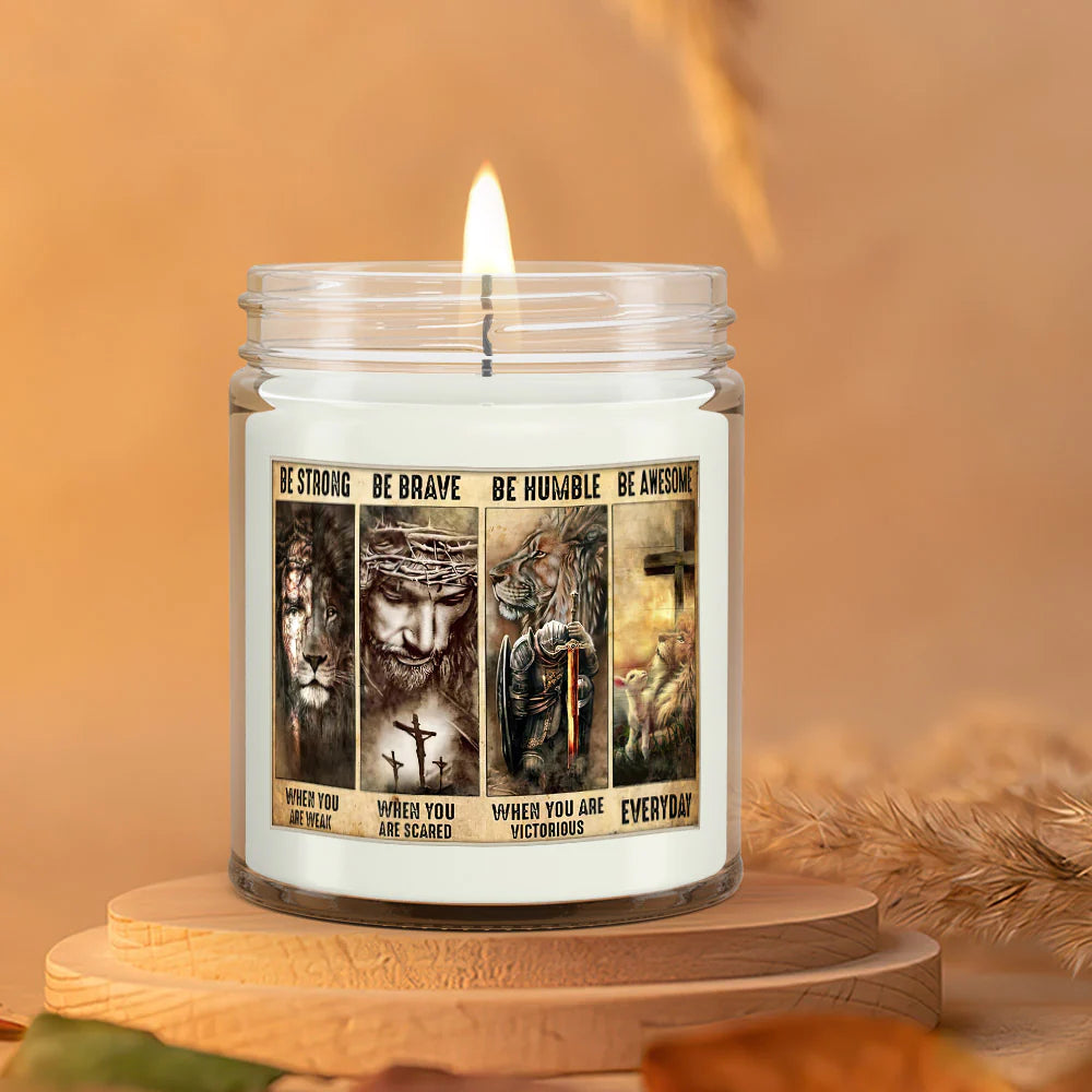 Christianartbag Candles, Be Strong When You Are Weak, Christian Candles, Bible Verse Candles, Natural Candle, Soy Wax Candle 9oz, Christmas Gift. - Christian Art Bag