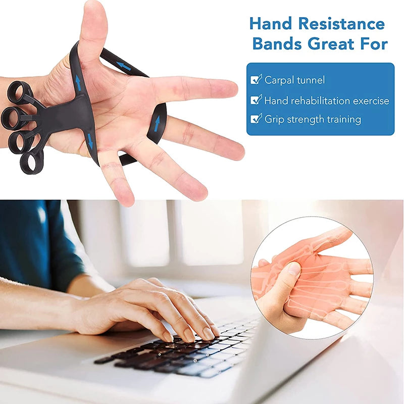 Silicone Hand Grip Device Finger Exercise Hand Strengthener Stretcher Hand Trainer Rehabilitation Training Equipment Muscle Tool - Christian Art Bag